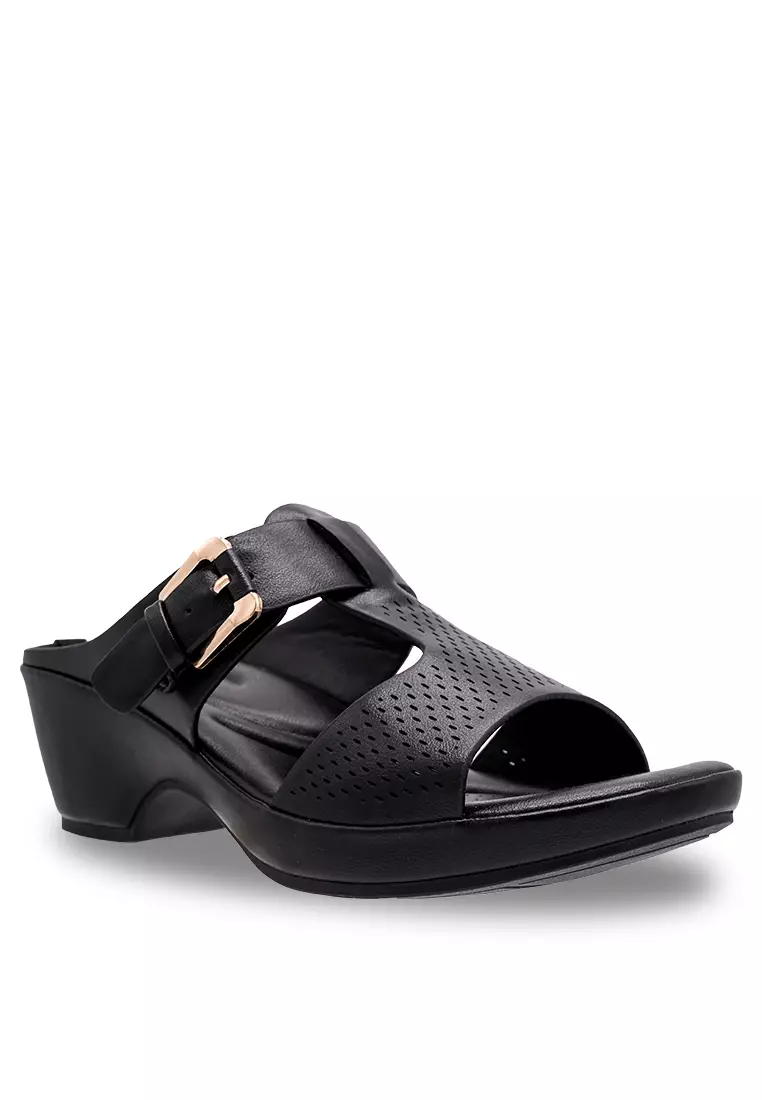 Women Slip On Laser Cut Casual Wedges - 230471228