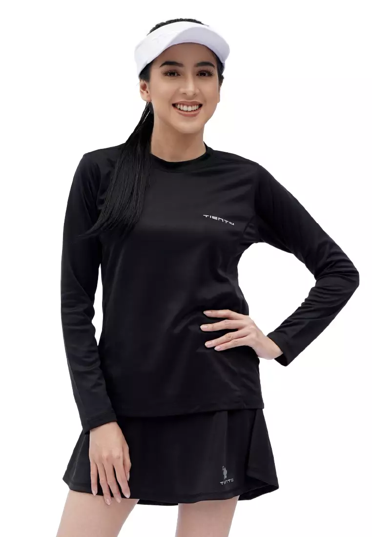 Tiento Kaos Running Dry Fit Baju Olahraga Wanita Lengan Panjang Gym Pakaian Sport Lari