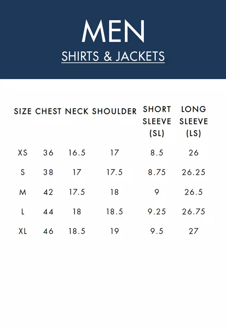 Guess men's outlet size chart