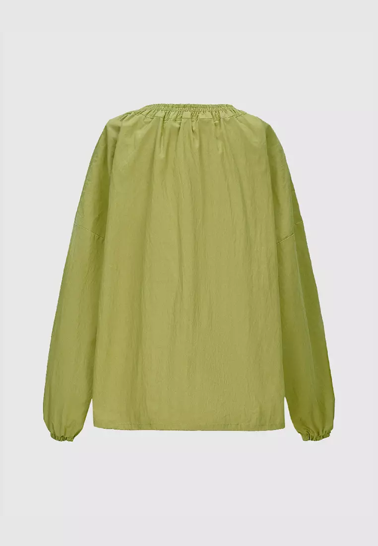 Drop Shoulder Sleeve Crew Neck Jacket