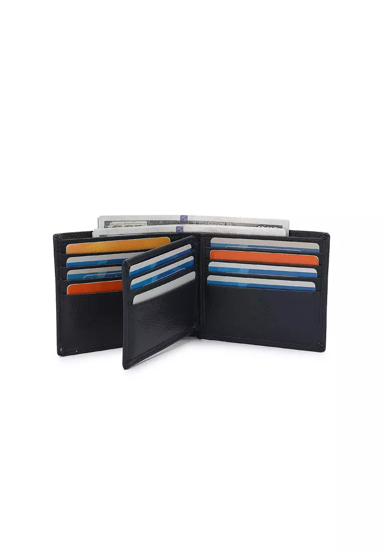 Men's Genuine Leather RFID Blocking Fortune Wallet (Dompet Pria Kulit Genuine RFID Blocking) - Biru