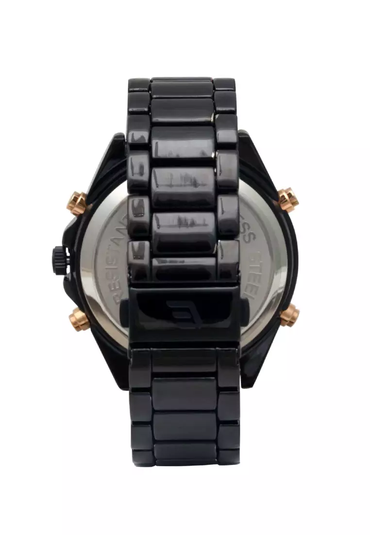 Elvano Jam Tangan Pria - Black Rosegold - Stainless Steel - 1084MA1-3BK