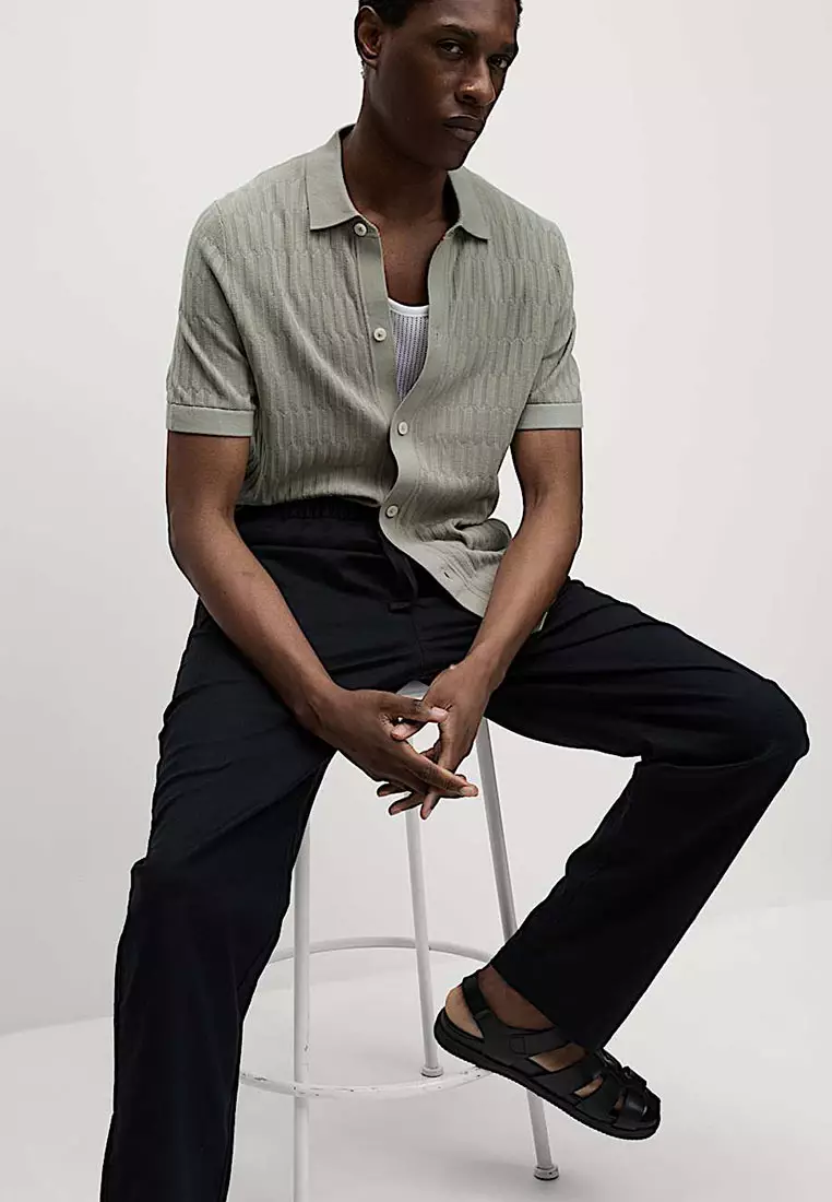 Cotton Rich Textured Knitted Polo Shirt