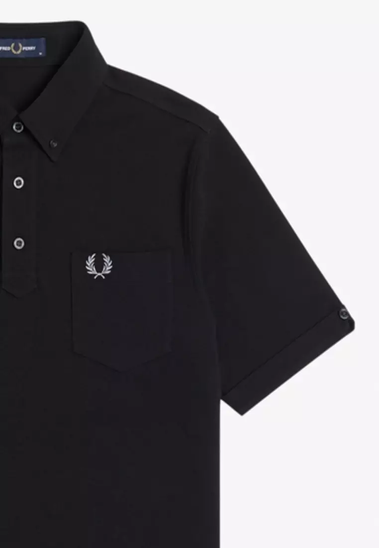 Fred Perry M1627 Button Down Collar Polo Shirt (Black)