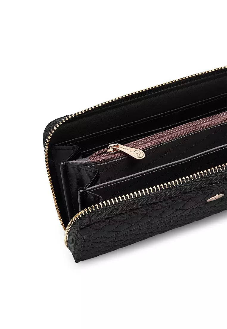 Quilted Long Purse / Wallet - Black