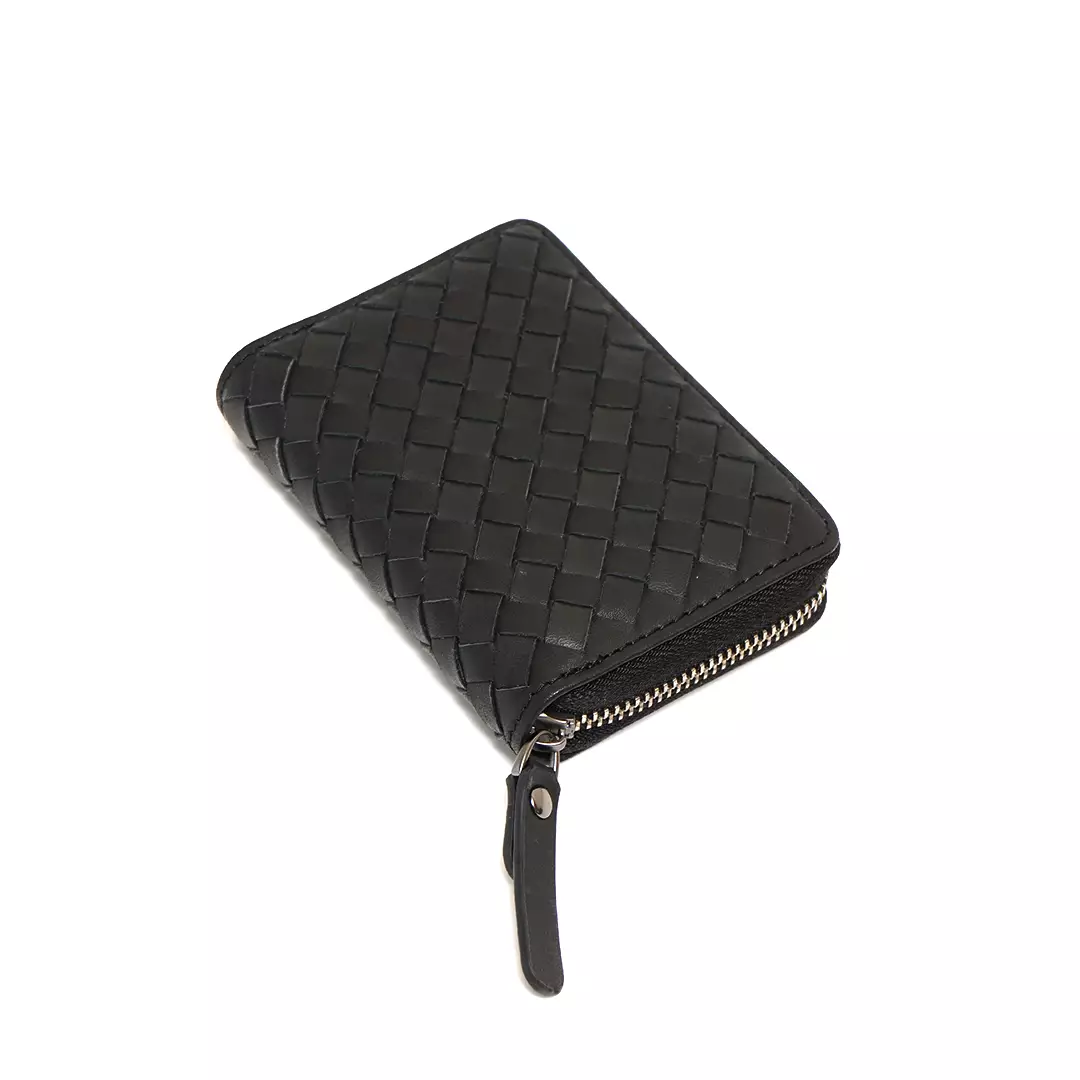 Intrecciato Accordion Card Wallet Black