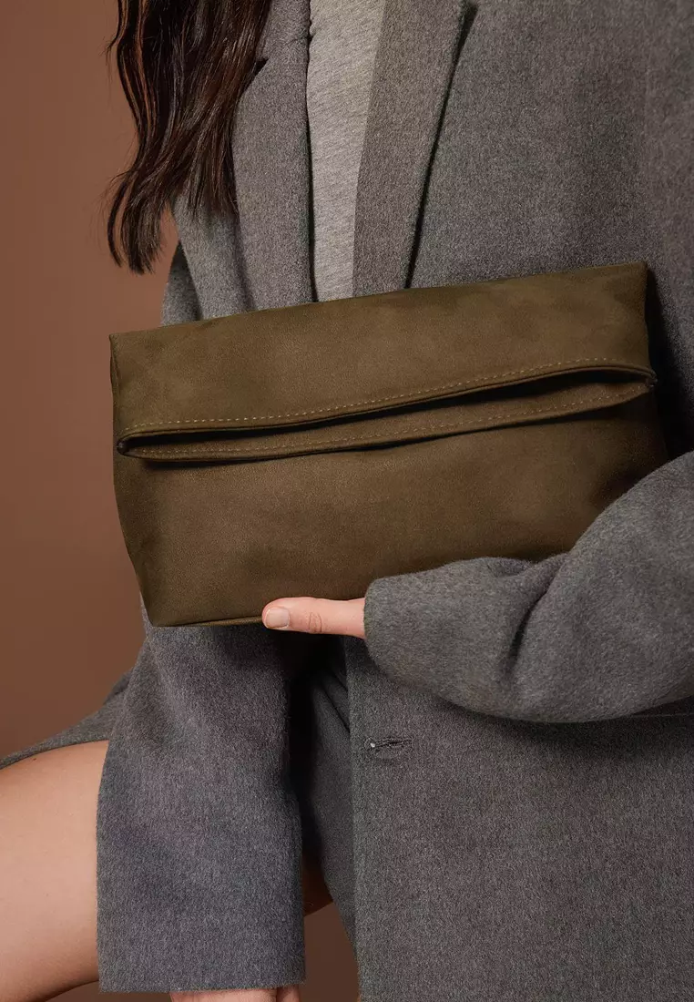Nubuck Mini Size Clutch Handbag