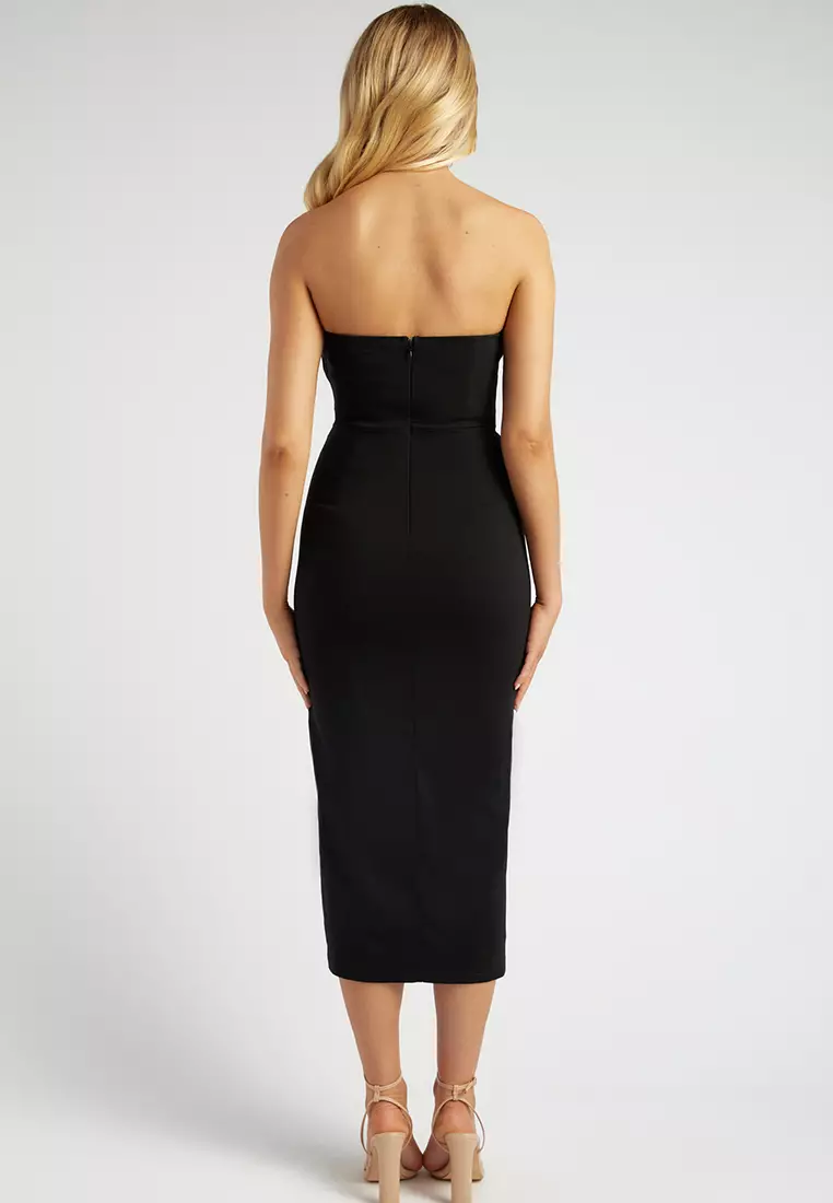 Pleated Bodice Detail Bodycon Dress