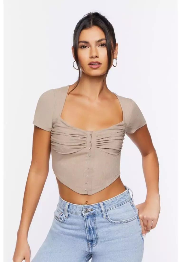 Ribbed knit crop top discount forever 21
