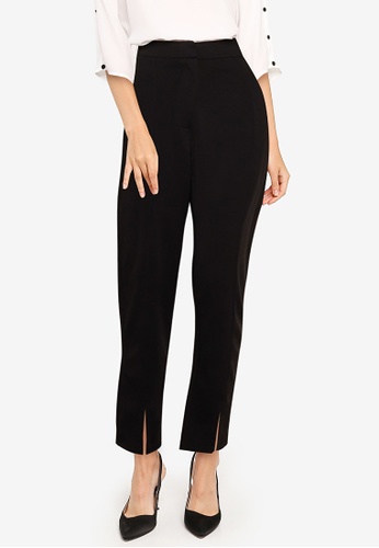 Buy Zalora Work Mid Rise Cigarette Pants With Slits Online Zalora Singapore
