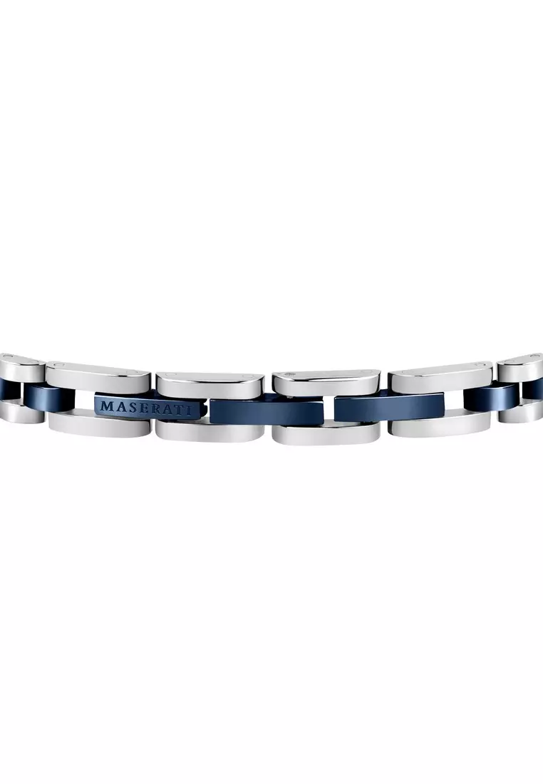 Maserati Jewels 210mm Men's Stainless Steel Bracelet, Blue, JM320AST10 (Adjustable)