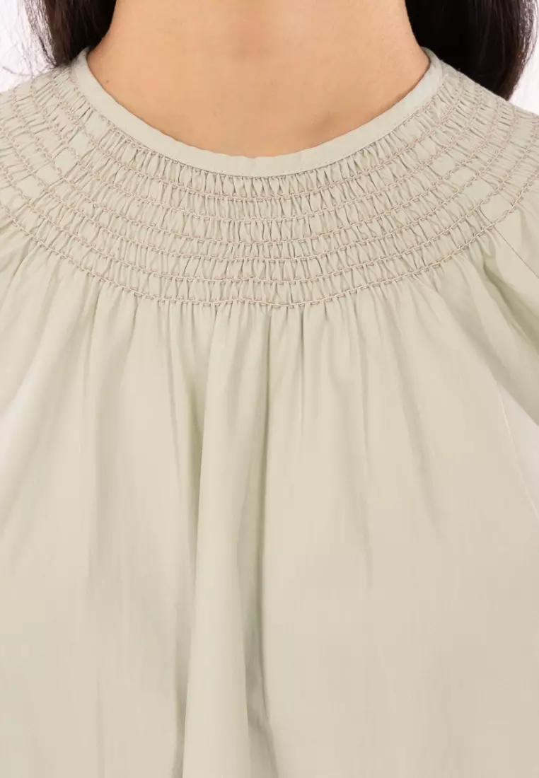 East India Company - Chelsea - Smocked Embroidered Boho Blouse