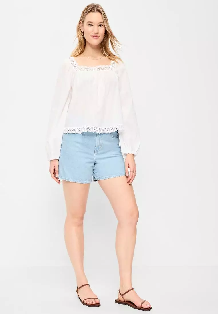 Women's High-Waisted Wow Baggy Jean Shorts -- 5-inch inseam