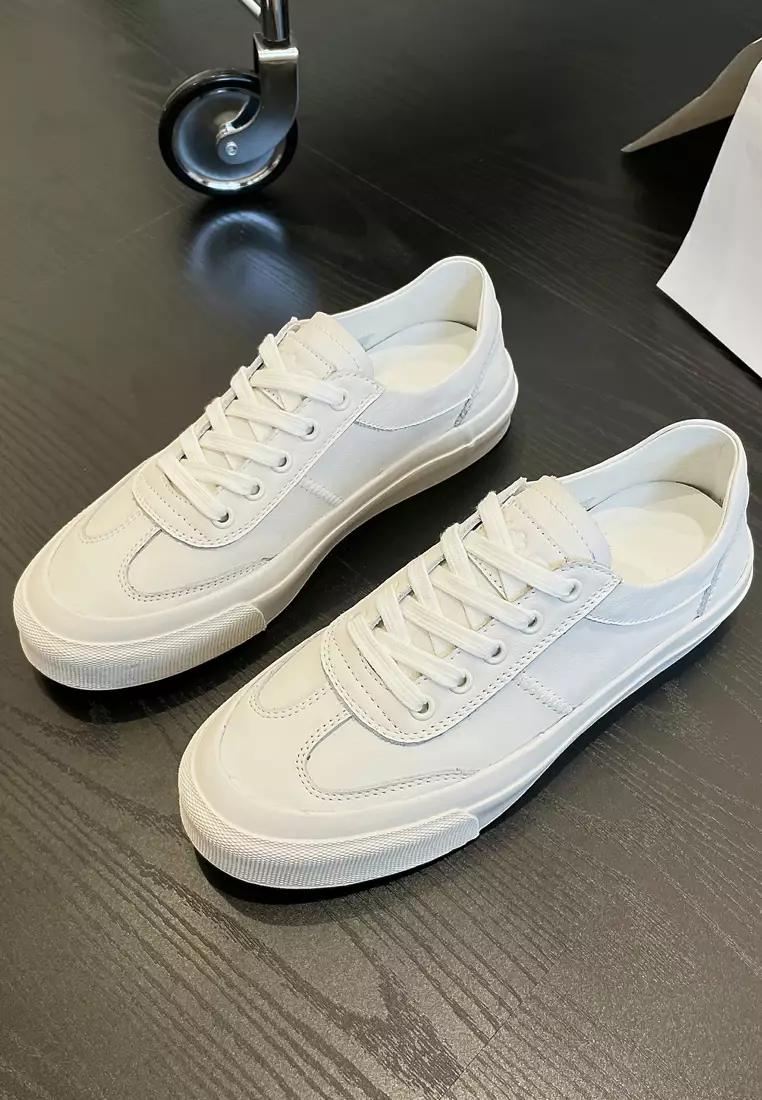 Basic Leather Lace Up Sneakers RX-A07