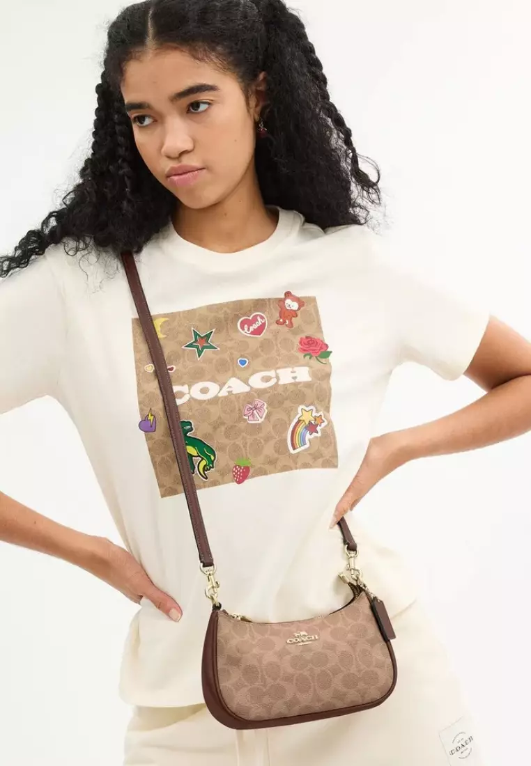 Teri Mini Crossbody Bag In Signature Canvas Im/Tan/Brown