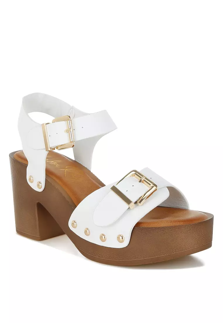 Sandal Bakiak Kulit Asli Warna Putih