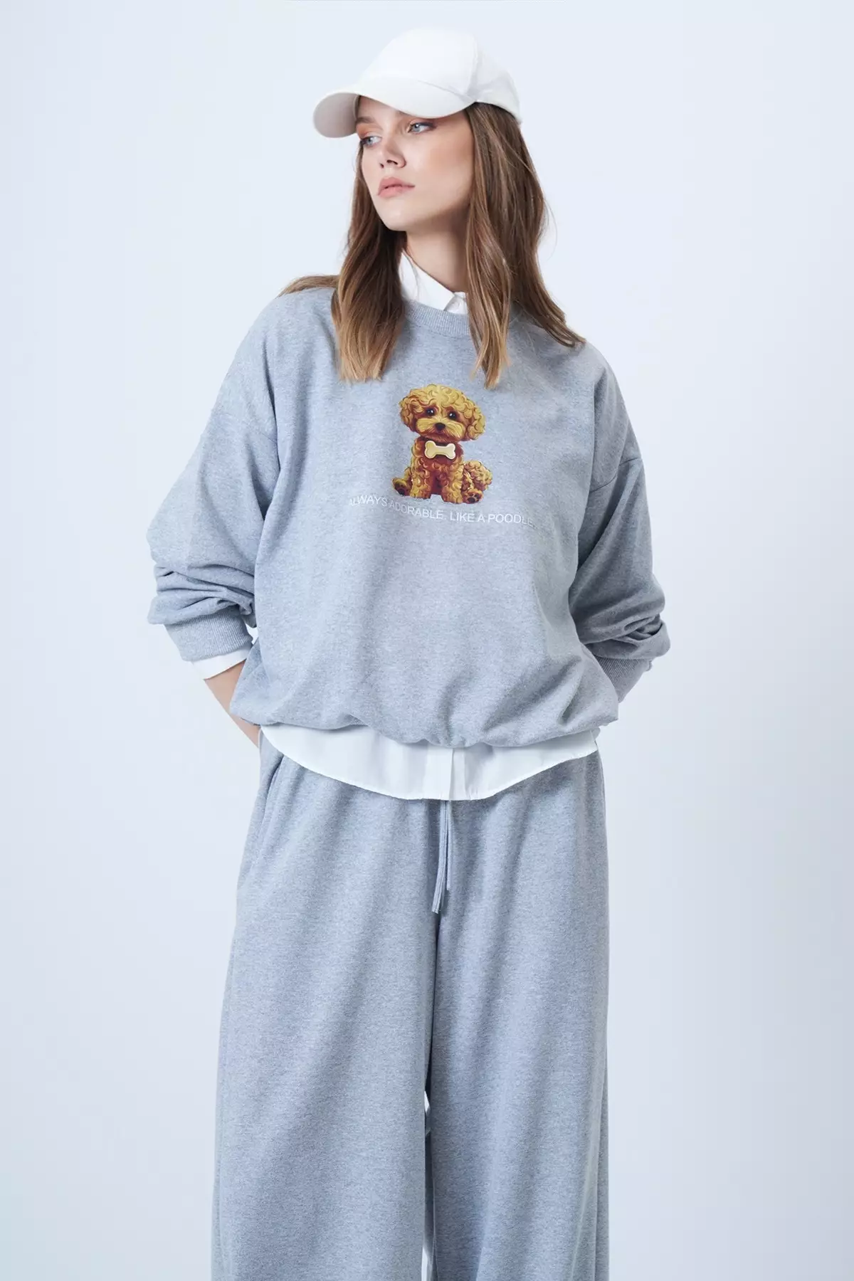 Women'S Grimelange Front Printed Oversize Cotton Sweatshirt Alc-X14651