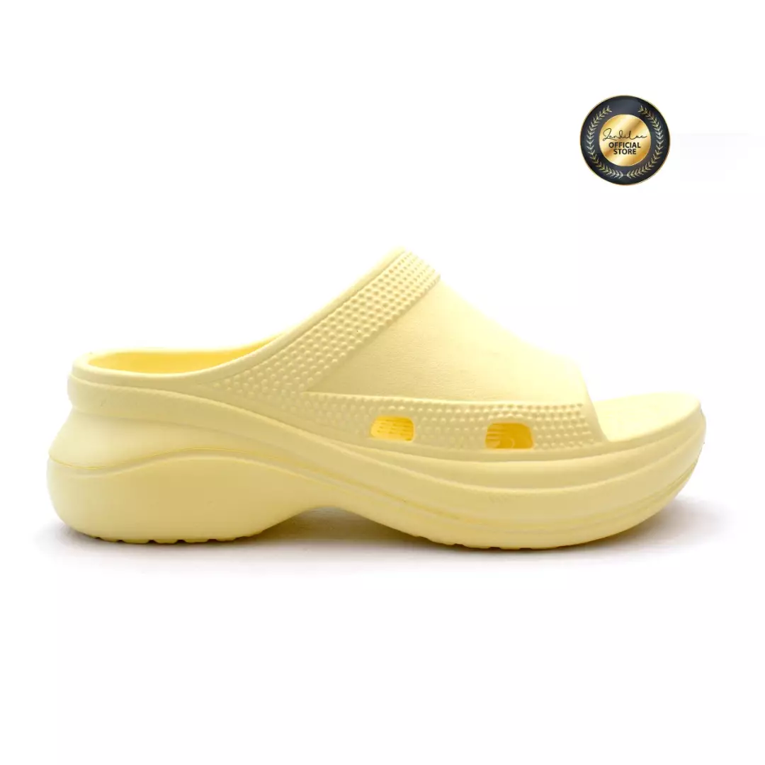 ZANDILAC - SANDAL WANITA DEWASA CH220468WD - KREM wedges full karet