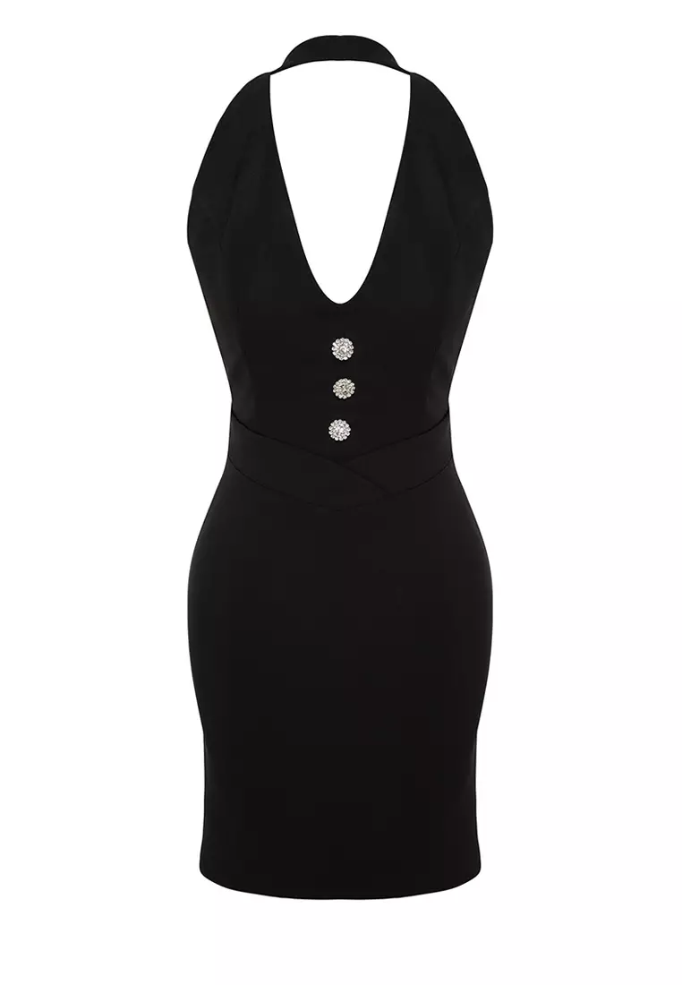 Open Back Short Evening Dress