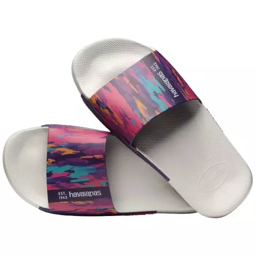[ONLINE EXCLUSIVE] Havaianas 0001 Slide Classic Print White - Sandal Pria