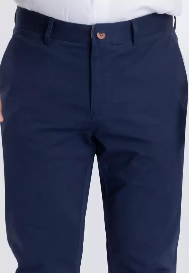 Slim Fit Chino Pants With Pocket Trim