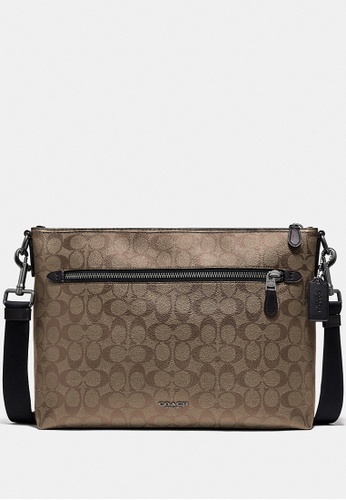 Buy Coach Coach Graham Soft Messenger In Signature Canvas Brown