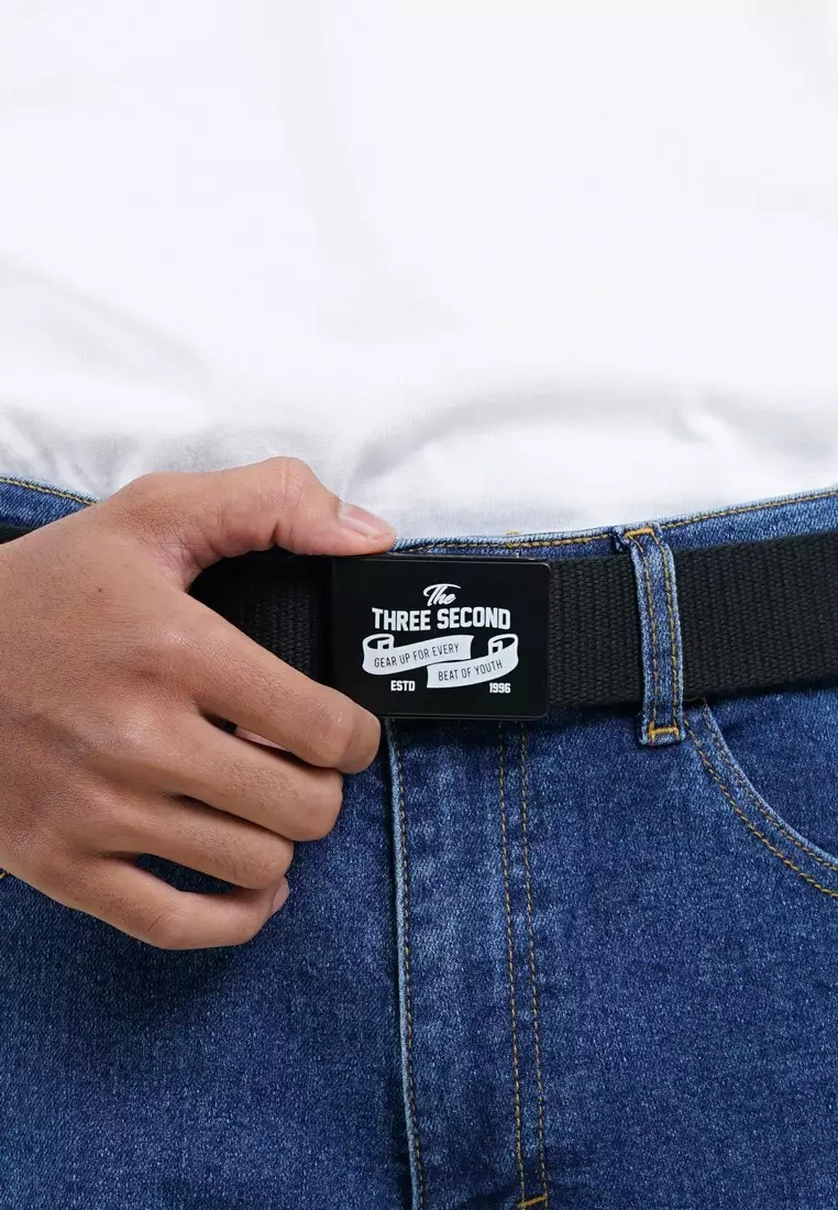 3Second Men's Webbing Belt Beat of Youth OL-040425