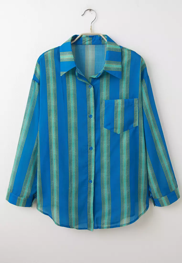Stylish Striped Relaxed-Fit Shirt [AB20483]