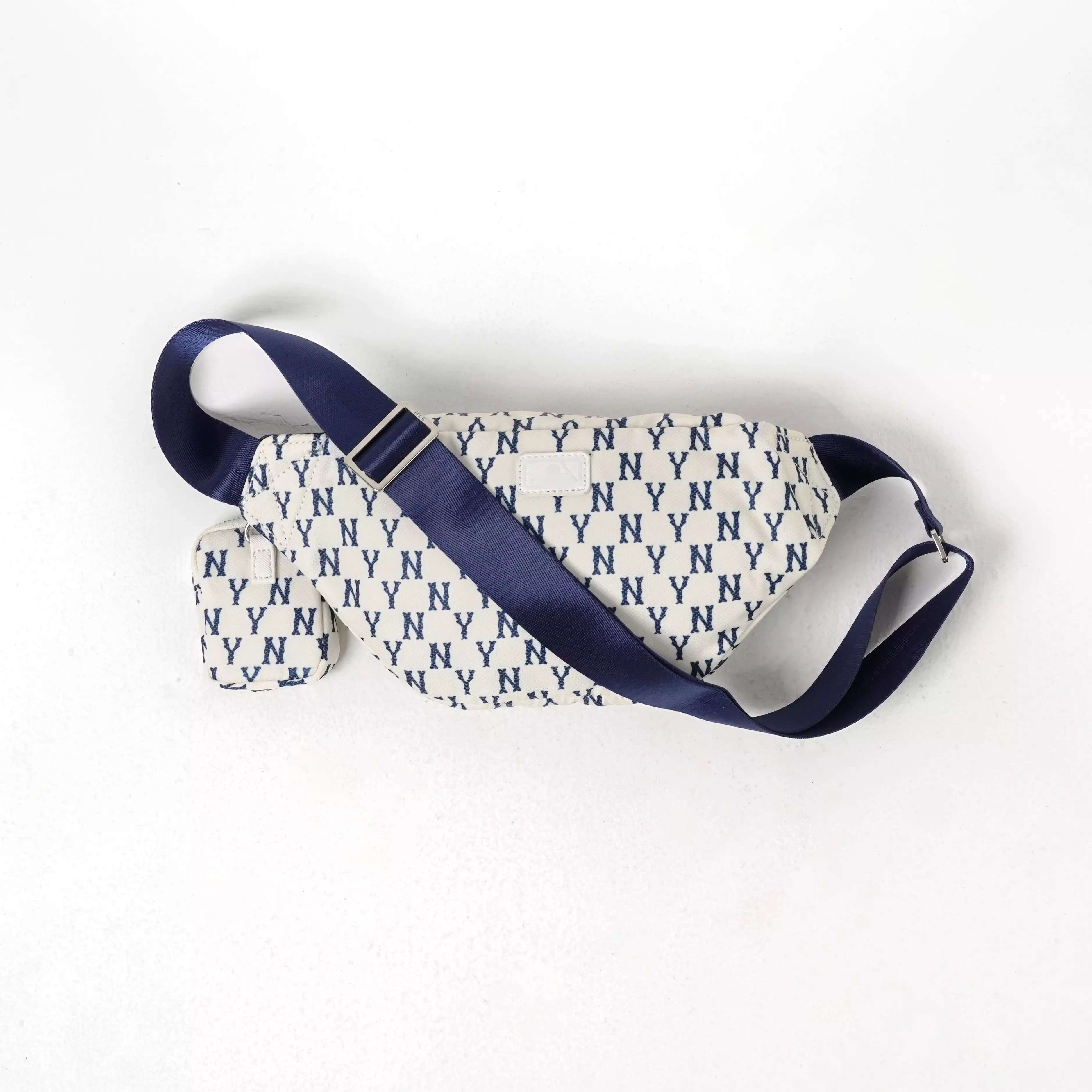 Tas MLB NY MONOGRAM NAVY IVORY WHITE WAIST BAG WITH POUCH 100% ORIGINAL