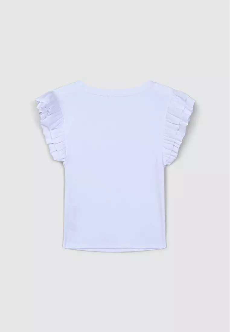 Woman Ruffled Sleeves T-Shirt