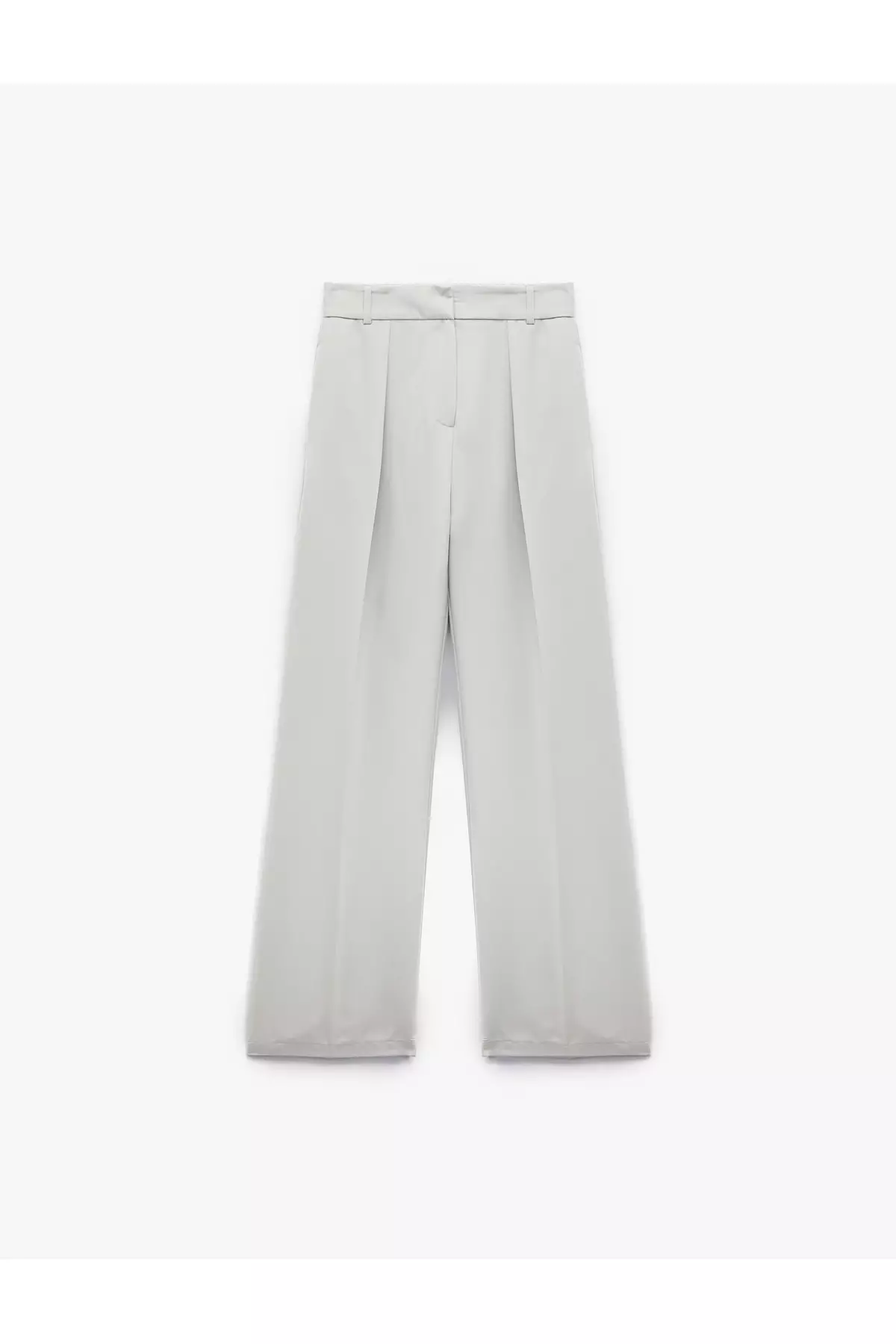Modal Fabric Blend Pleated Detailed Pocketed High Waist Wide Leg Palazzo Trousers