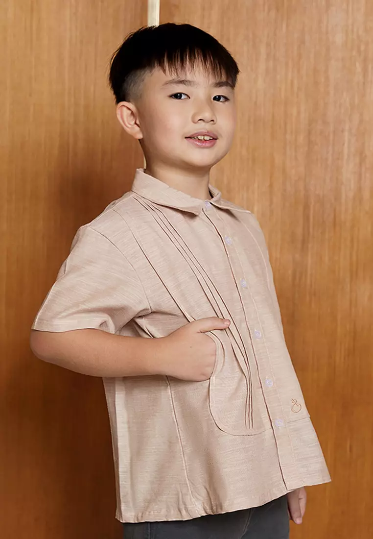 Jenna and Kaia - Dario Shirt Cream - Baju Anak Laki-laki