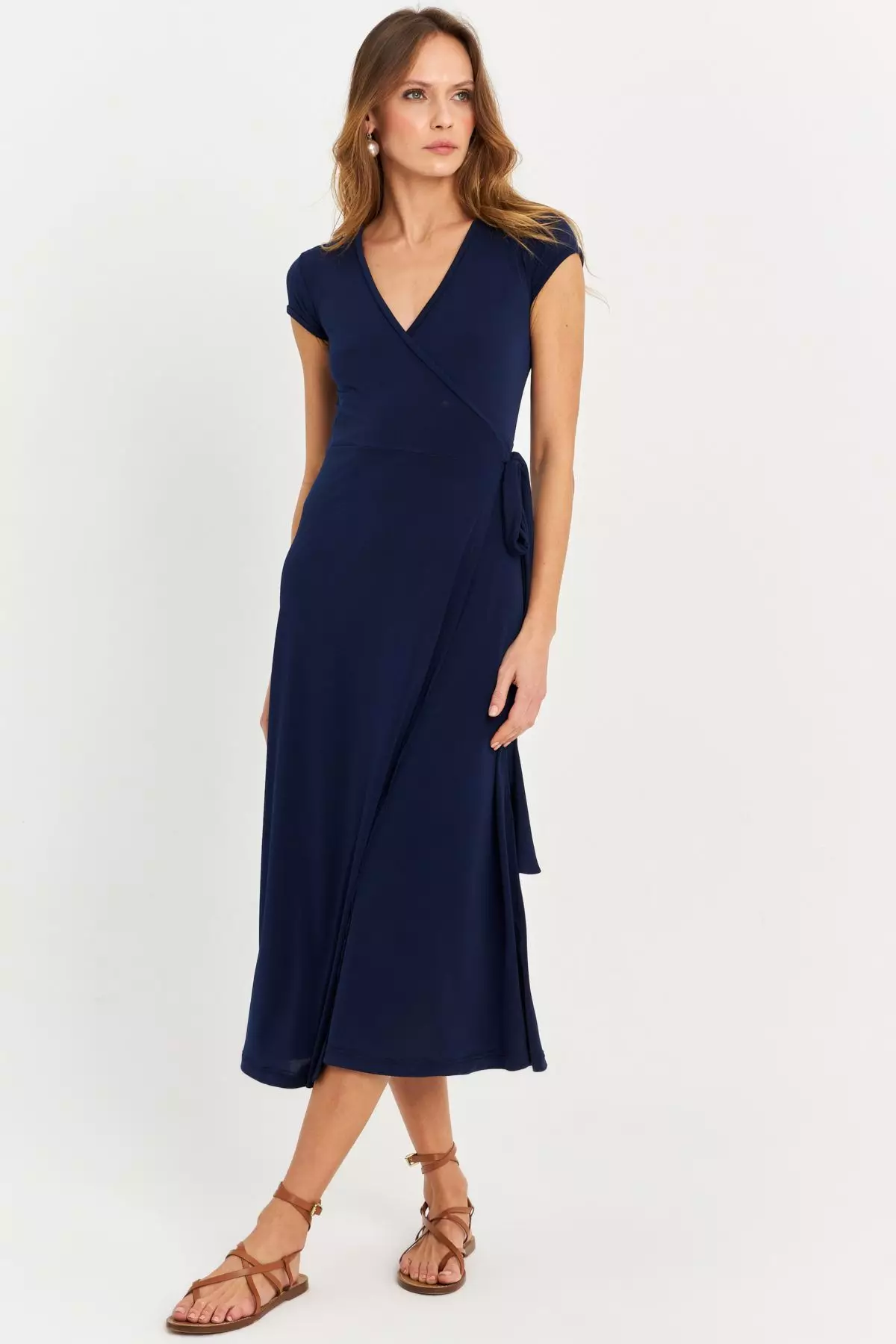 Side Tie Midi Dress