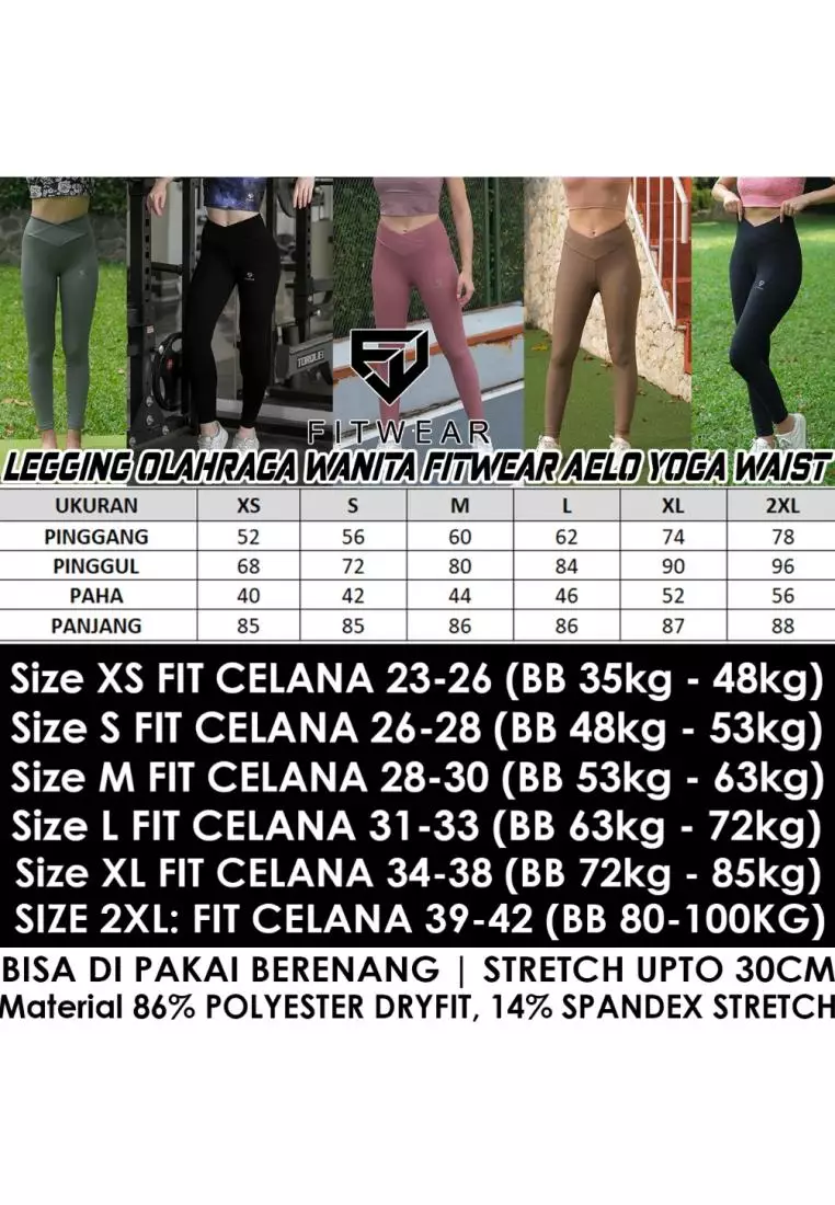 Fitwear - Aelo Yoga Sports Legging - YOGA BLACK CUTTON