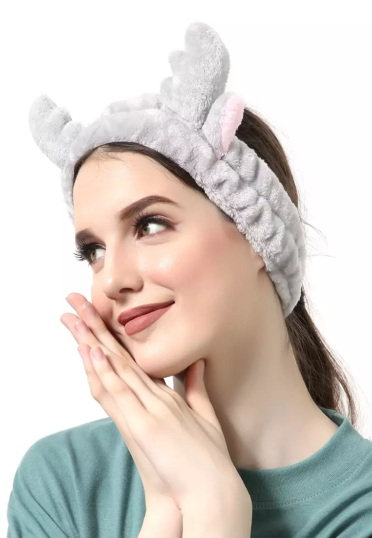 Diana Bandana Tanduk Rusa Tekstur Lembut And High Quality - Abu-Abu