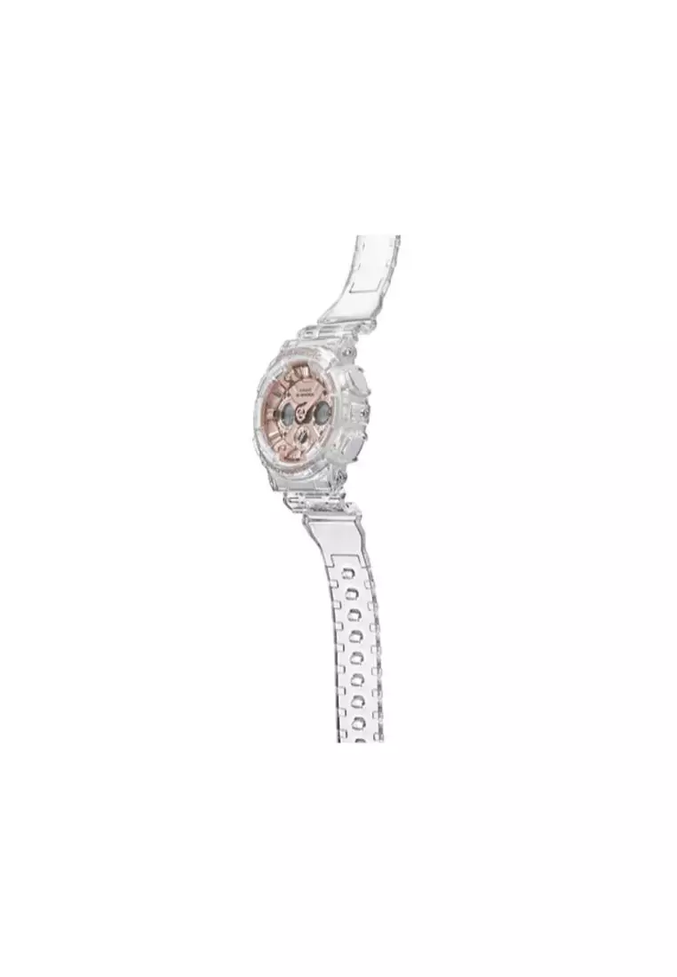 Women's Analog-Digital Watch GMA-S120SR-7A White Transparent Resin Band Sports Watch