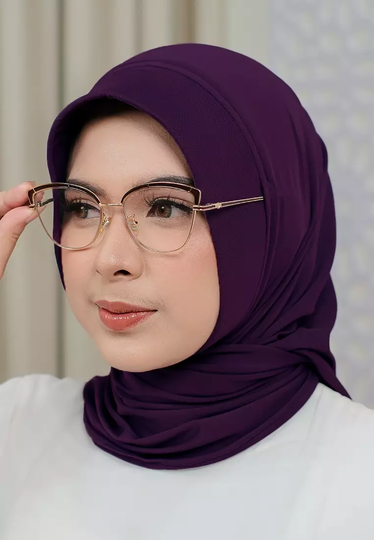 HIJAB INSTAN SOFTPAD AMEENA - DARK PURPLE