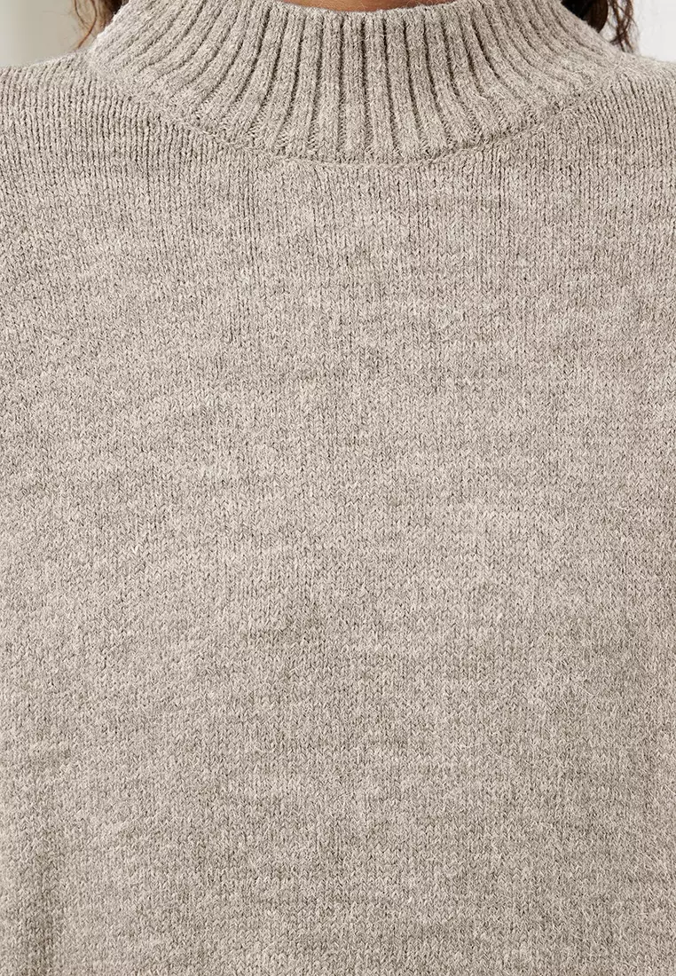 Stone Wide Pattern Crew Neck Knitwear Sweater TWOAW25KZ00168
