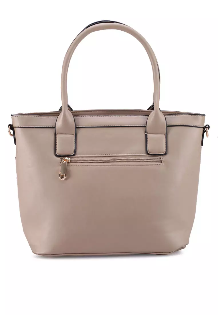 Deboss Convertible Top Handle Bag