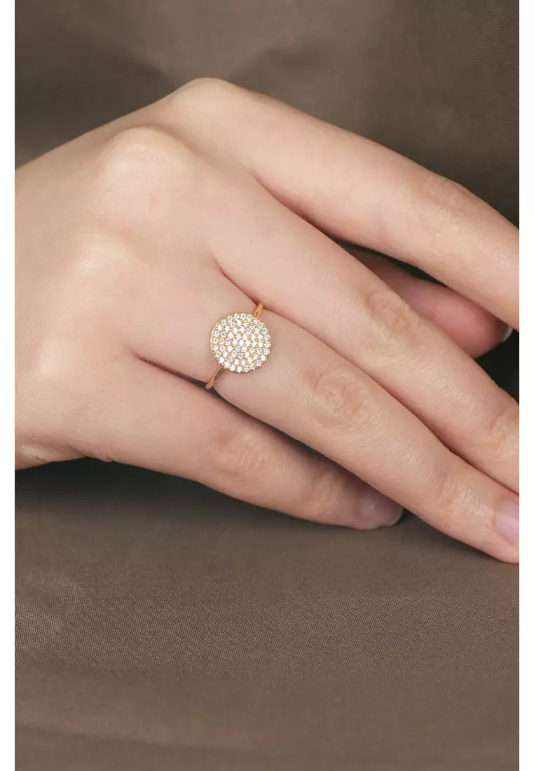 Vermeil Pave Round Ring