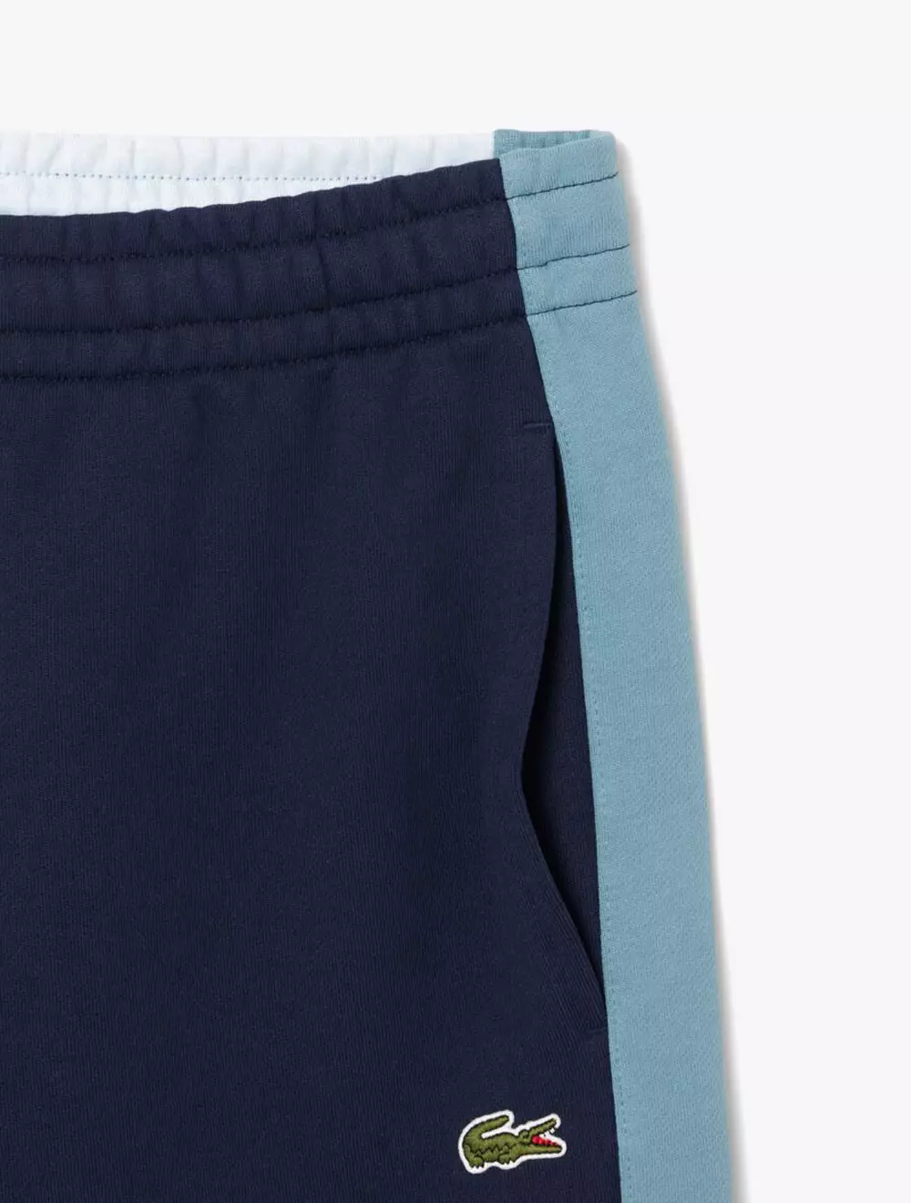 Cotton Fleece Colour-Block Shorts - Blue