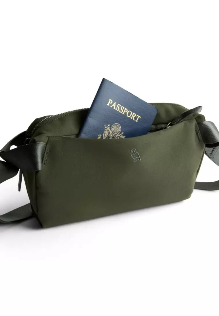 Bellroy Classic Sling (7 l klassieke minimalistische schoudertas met interne organisatie, verstelbare riem en zelfsamendrukkende vouw), Olijf, Eén maat
