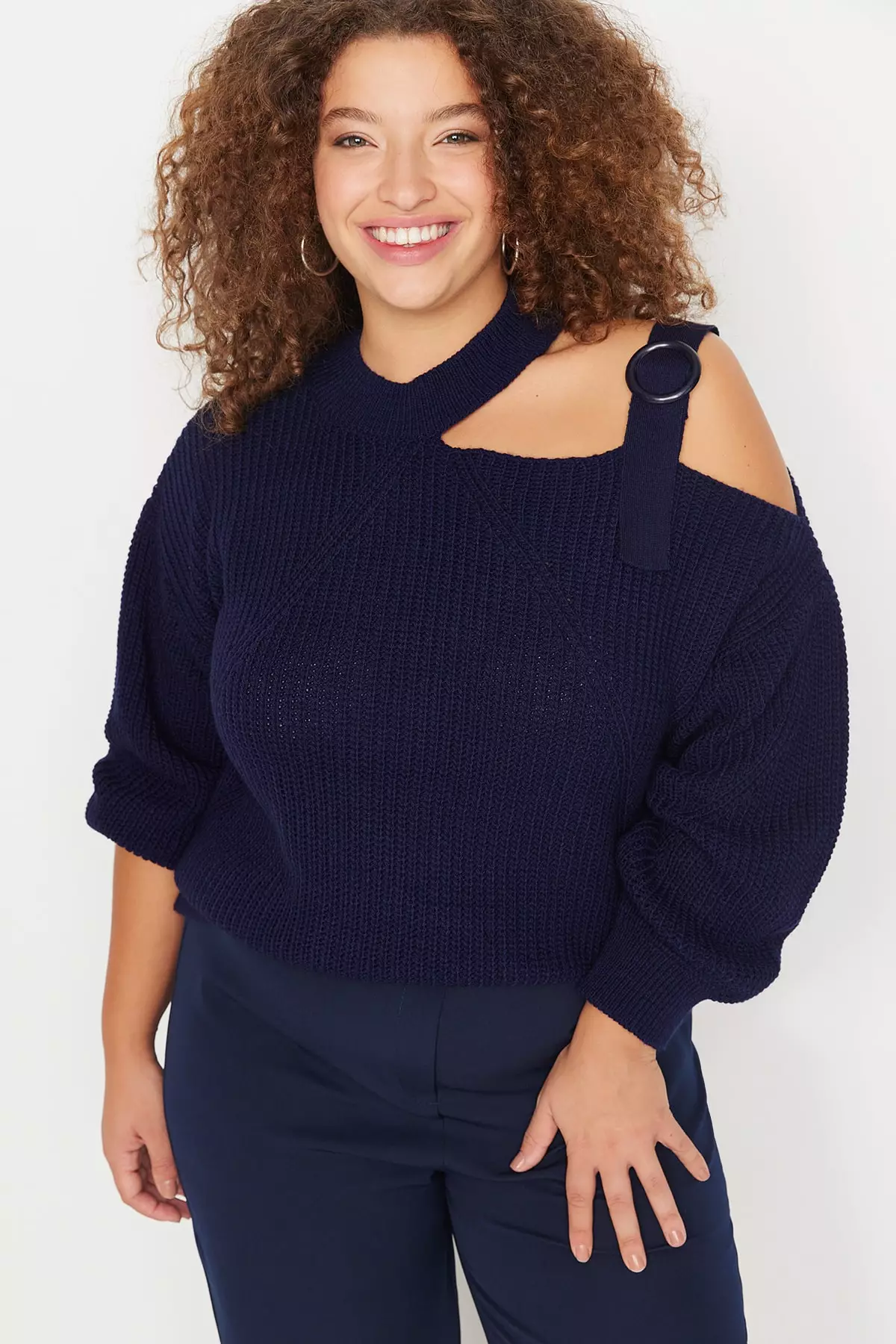 Plus size 2025 navy blue sweater