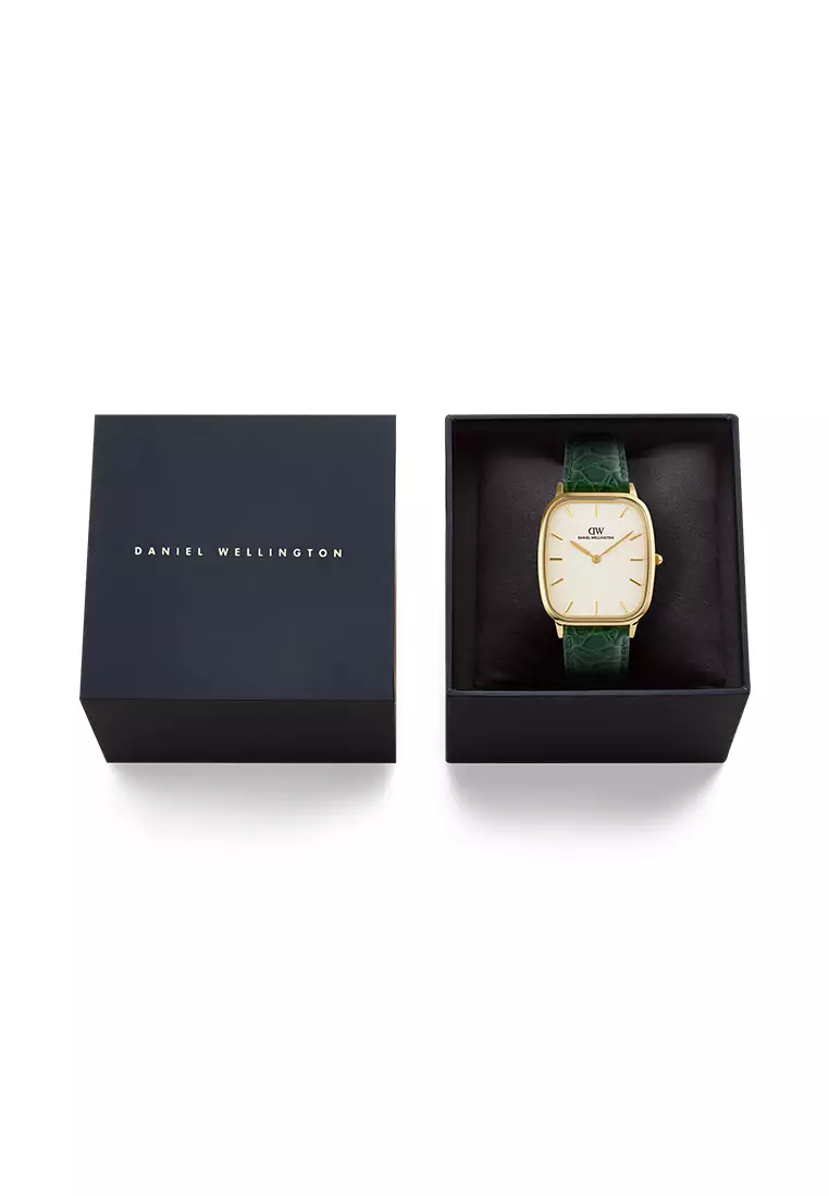 Marlon Croc Green Belly Linen Off-White Gold - Men Watch Stainless Steel Leather Strap DW Official Authentic Original