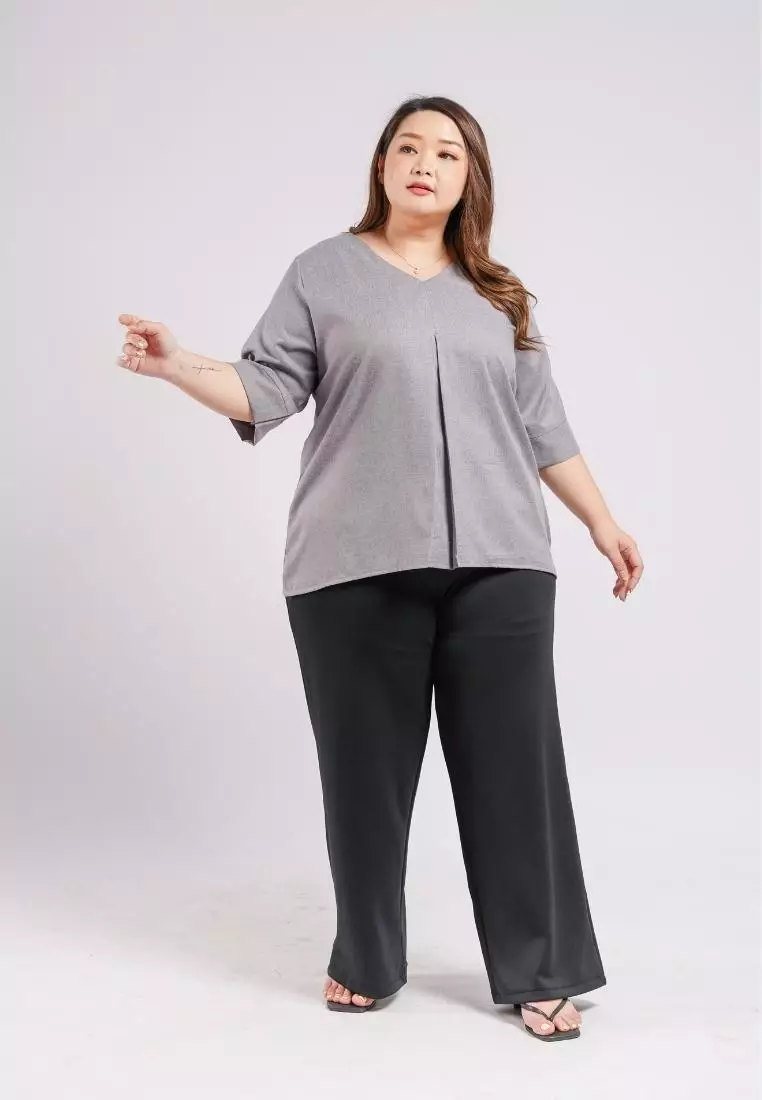 Plus Size Blouse Cheryl Ash Grey
