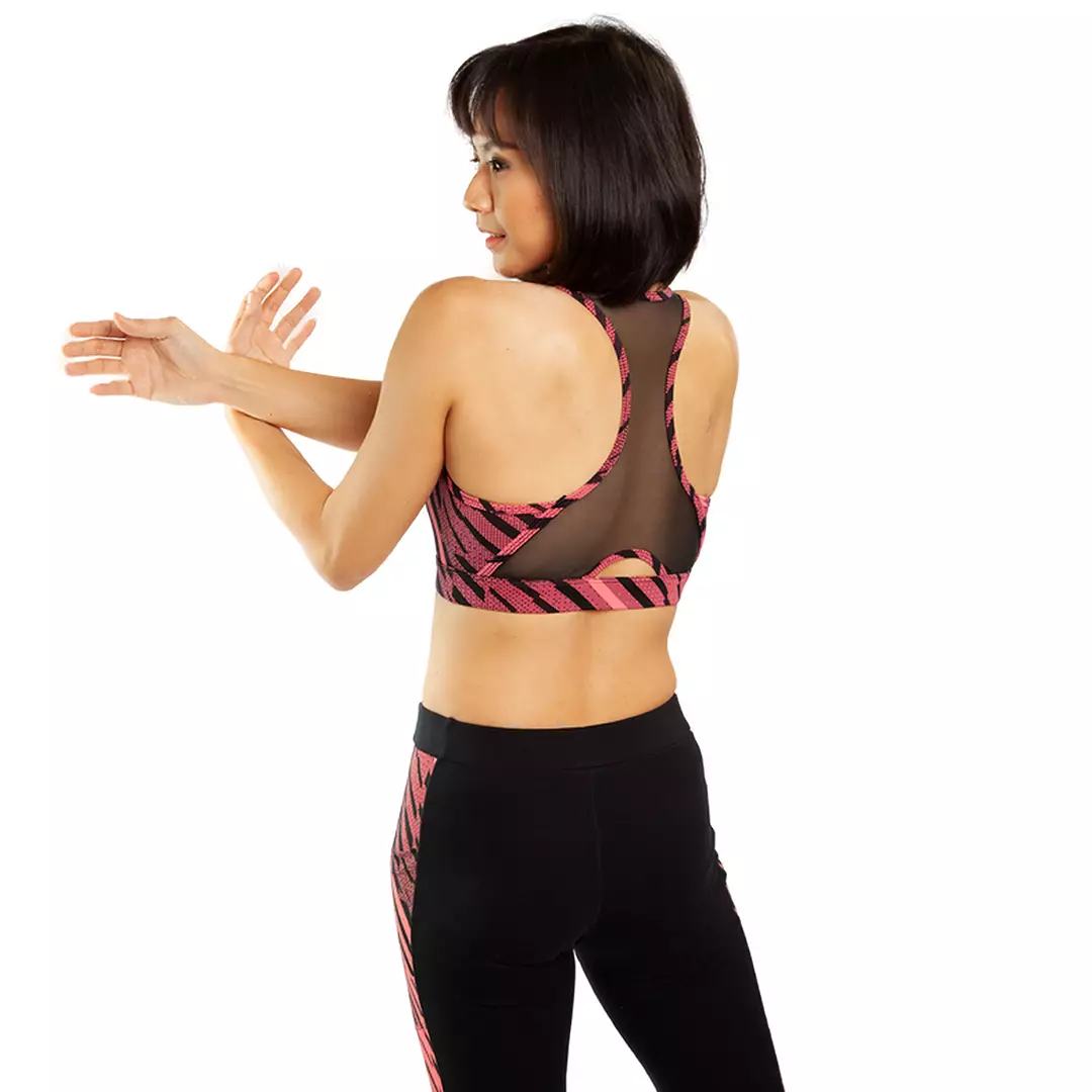 Sport Bra Racer Back Print Diva Pink