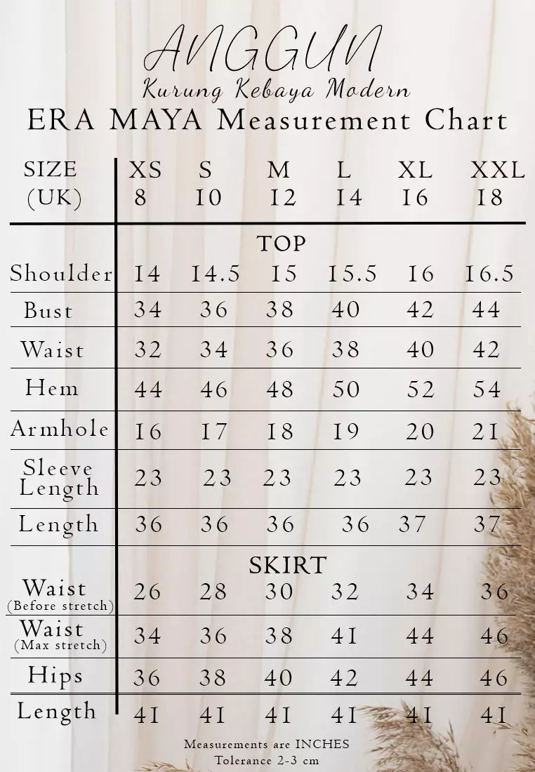 ANGGUN Lace Sleeves Cotton Embroidery Kurung Kebaya Modern in Blue