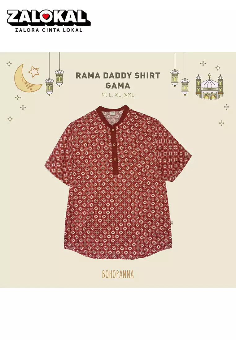 BOHOPANNA - RAYA COLLECTION - RAMA DADDY SHIRT - Baju Muslim Pria - Baju Muslim Laki-Laki - Baju Koko - Atasan Laki-Laki - Baju Lebaran Laki-Laki