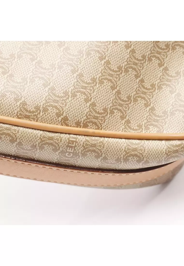 Pre-Loved Celine Macadam Shoulder bag PVC leather beige light brown