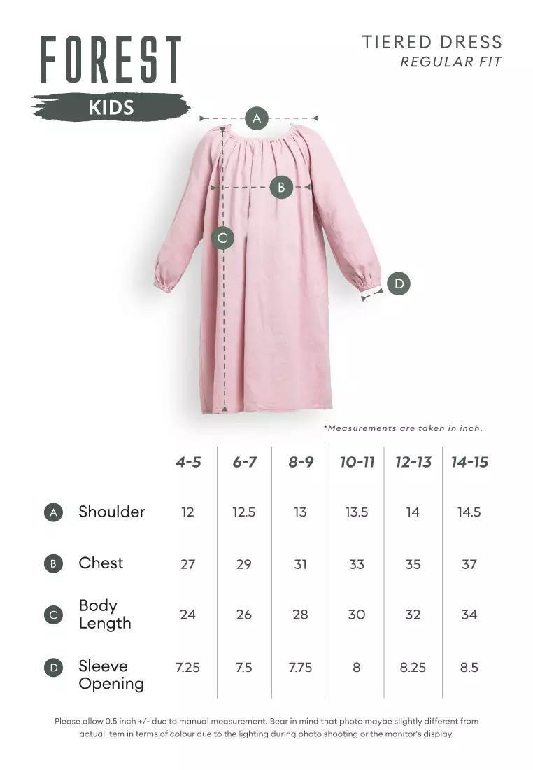 Forest Kids Girls Cotton Jacquard Long Sleeve Tiered Dress with Cotton Lining - FK885072-59LotusPink
